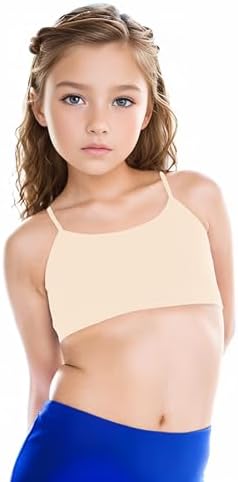 Kurve Girl’s Training Sports Bra – Seamless Bralette Kids Crop Cami Made In USA
