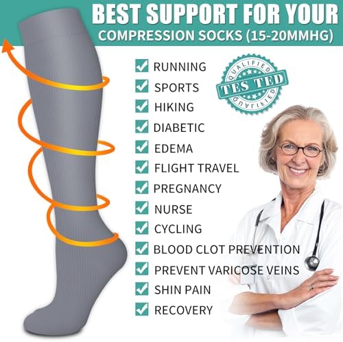 Laite Hebe 3 Pack Compression Sock-Compression Sock For Women And Men Circulation -Best For Running Athletic Sports