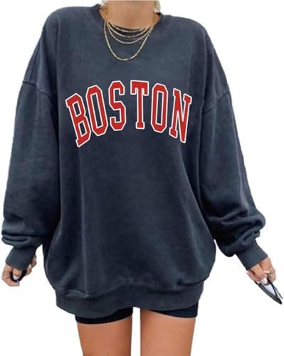 Langwyqu Women's Oversized Sweatshirt Los Angeles California Crewneck Long Sleeve Casual Loose Pullover Tops
