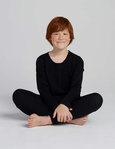 LAPASA Kids 100% Merino Wool Base Layer Top Bottom Long Shirt Johns Thermal Underwear Girls Boys Unisex 200g K13/K14