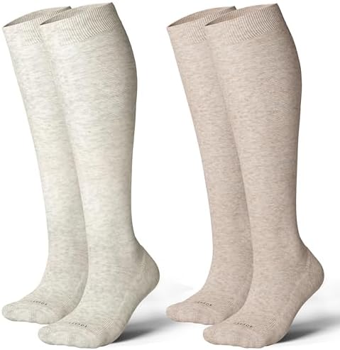 LEVSOX Thick Cotton Compression Socks for Women&Men 20-30mmHg Knee High Cute Support Sock for Nurses Pregnancy Travel