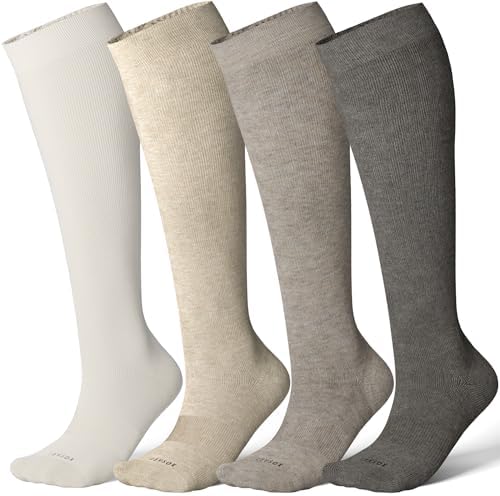 LEVSOX Viscose Made from Bamboo Compression Socks for Pregnant Women 20-30 mmHg Knee High Cute Mens Supports Socks for Travel