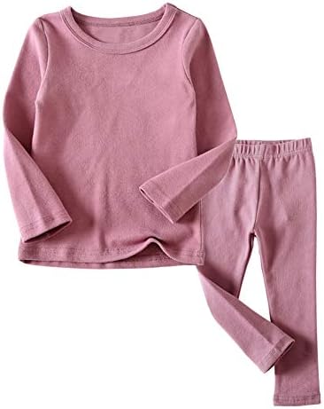 Little Boys Girls Long Johns Thermal Underwear Set 2PC Crewneck Tops and Bottom Toddler Kids Pajamas Warm Jammies (1-7yrs)