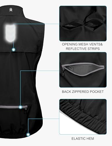 Little Donkey Andy Women's Lightweight Quick Dry Vest Summer Windproof Sleeveless Elastic Jacket For Golfing Cycling Running