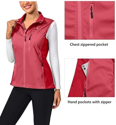 Little Donkey Andy Women's Lightweight Windproof Softshell Vest For Golf Tennis Running Cycling