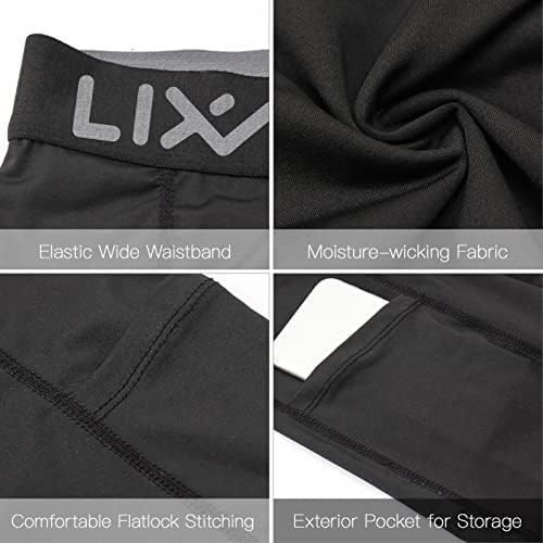 Lixada Men's Compression Shorts Pants 3Packs Performance Sports Baselayer Cool Dry Tights Active Workout Underwear