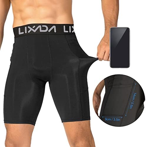 Lixada Men's Compression Shorts Pants 3Packs Performance Sports Baselayer Cool Dry Tights Active Workout Underwear