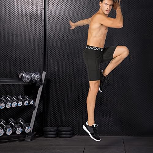 Lixada Men's Compression Shorts Pants 3Packs Performance Sports Baselayer Cool Dry Tights Active Workout Underwear