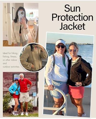 Locachy Women's Lightweight Zip Up Athletic Jacket Stand Collar Windproof Sun Protection Workout Outdoor Jacket