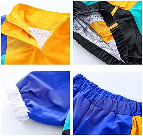 LOLANTA Boys' Girls' Color Block Jacket Track Pants Sets Hip Hop Dance Patchwork Clothes Unisex Streetwear