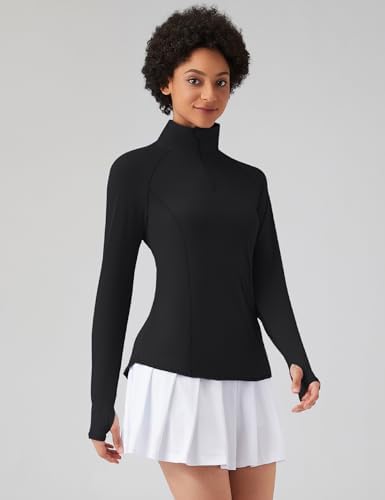 LOMON Women Long Sleeve Shirts Sun Protection 1/4 Zip Summer Quick Dry Hiking Shirts Quarter Zip Pullover For Women