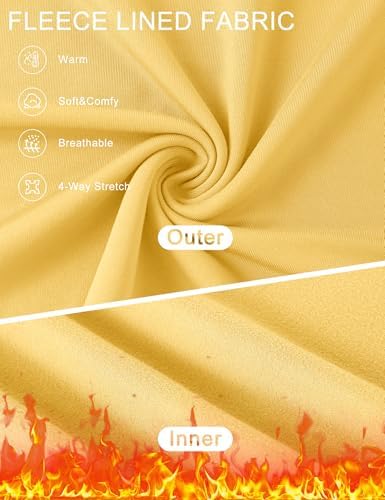 LOMON Women Thermal Long Sleeve Shirts Mock Turtle Neck Fitted Tops Fleece Lined Winter Tops Base Layer Undershirt