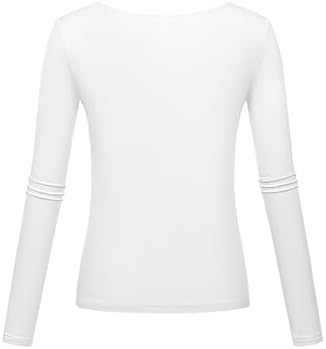 Long Sleeve Underscrub Baselayer Shirts For Women V Neck Casual Tops
