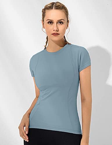 Loovoo Women Workout Shirts 1/2/3 Pack Athletic Compression Tee Dry Fit Yoga Gym Basic Tops