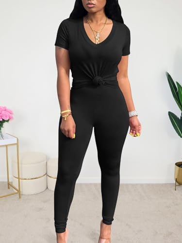 Lounge Sets For Women 2 Piece Summer Casual Jogger Workout Outfits Short Tops Long Pant Sweat Suit Leggings Set