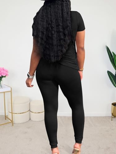 Lounge Sets For Women 2 Piece Summer Casual Jogger Workout Outfits Short Tops Long Pant Sweat Suit Leggings Set