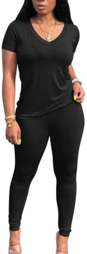 Lounge Sets for Women 2 Piece Summer Casual Jogger Workout Outfits Short Tops Long Pant Sweat suit leggings set