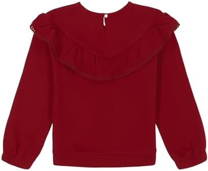 Lucky Brand Girls' Pullover Fleece Crew Neck Sweatshirt Soft & Comfortable