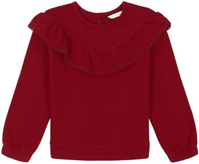 Lucky Brand Girls' Pullover Fleece Crew Neck Sweatshirt Soft & Comfortable