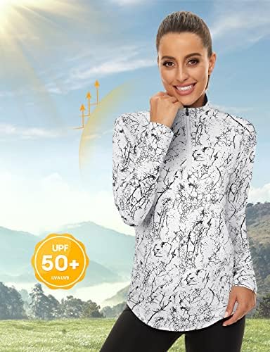 LURANEE Womens UPF 50+ Long Sleeve 1/4 Zip Pullover Athletic Hiking Running Workout Tops