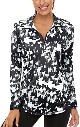 LURANEE Womens UPF 50+ Long Sleeve 1/4 Zip Pullover Athletic Hiking Running Workout Tops