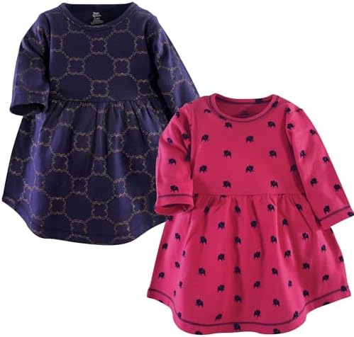 Luvable Friends Hudson Baby Long-Sleeve Dresses 2pk