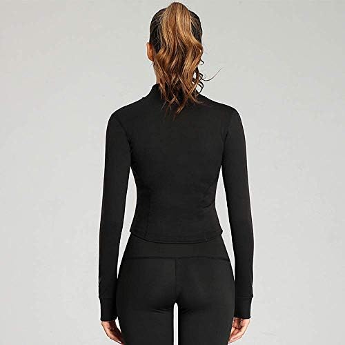 Lviefent Womens Lightweight Full Zip Running Track Jacket Workout Slim Fit Yoga Sportwear With Thumb Holes