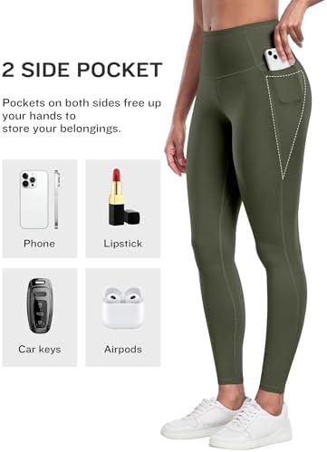 LZYVOO Leggings With Pockets For Women 6 Packs Soft High Waisted Tummy Control Workout Yoga Pants