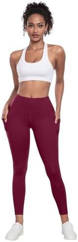 LZYVOO Leggings With Pockets For Women 6 Packs Soft High Waisted Tummy Control Workout Yoga Pants