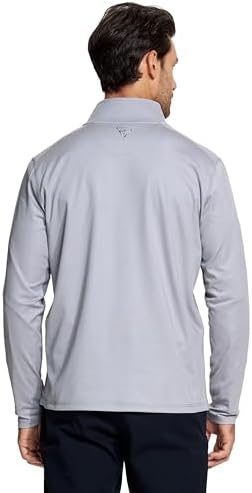 M MAELREG Quarter Zip Pullover Men Performance Dry Fit Stripe Mock Neck Midlayer Golf 1/4 Zip Pullover Mens Sweatshirt