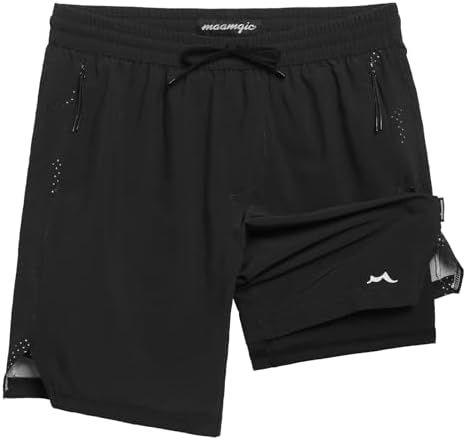 maamgic Boys Athletic Shorts with Liner Teens Youth 2 in 1 Active Running Shorts