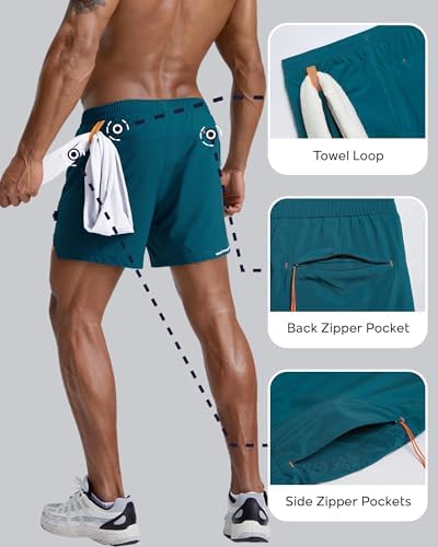 Maamgic Men's Athletic Running Shorts With Liner Ultra Lightweight Workout Shorts 5"/ 7"