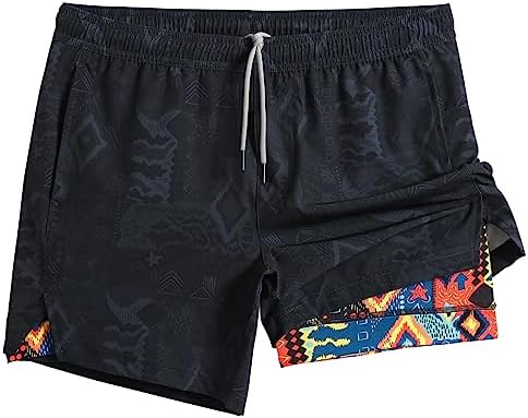 maamgic Mens 5" Gym Running Shorts for Men 2 in 1 Quick Dry Workout Athletic Shorts