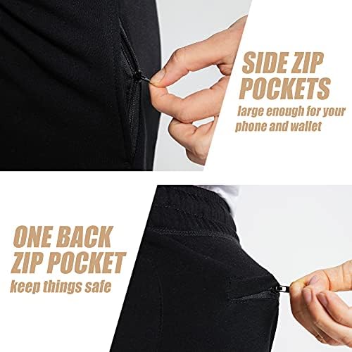 Maamgic Mens Sweat Shorts 7" Above Knee Workout Gym Shorts Lounge Shorts With Zipper Pockets