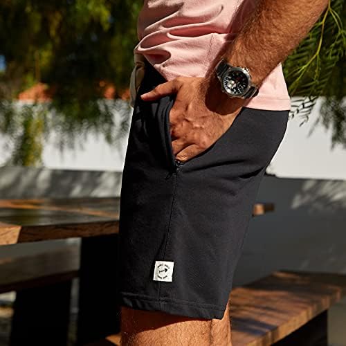Maamgic Mens Sweat Shorts 7" Above Knee Workout Gym Shorts Lounge Shorts With Zipper Pockets