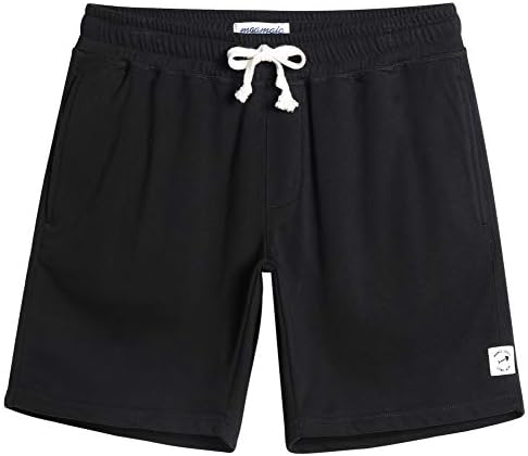 maamgic Mens Sweat Shorts 7" Above Knee Workout Gym Shorts Lounge Shorts with Zipper Pockets