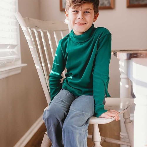 Made In USA Turtleneck 100% Cotton For Boys And Girls In Basic Colors For Kids School Base Layering