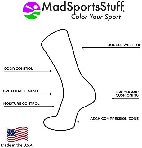MadSportsStuff Pink Ribbon Breast Cancer Awareness Camo Crew Socks For Football Basketball Boys Girls Men Women Youth Adult