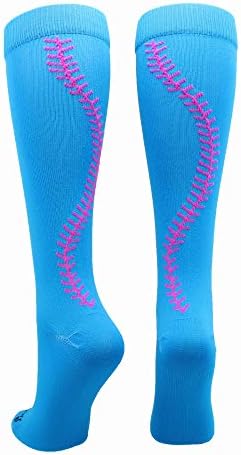 MadSportsStuff Softball Socks with Stitches for Girls and Women Youth and Adult Sizes in Over the Calf Length Kids