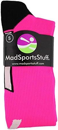 MadSportsStuff Triumph Pink Ribbon Breast Cancer Awareness Socks For Football Baseball Softball Boys Girls Men Over The Calf