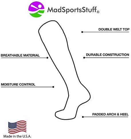 MadSportsStuff Triumph Pink Ribbon Breast Cancer Awareness Socks For Football Baseball Softball Boys Girls Men Over The Calf