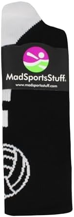 MadSportsStuff Volleyball Socks For Girls Women & Teens In Crew Length Volleyball Accessories And Gifts