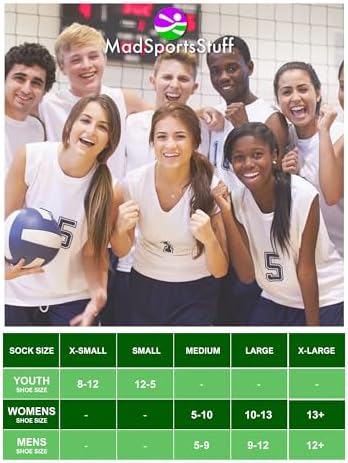 MadSportsStuff Volleyball Socks For Girls Women & Teens In Crew Length Volleyball Accessories And Gifts