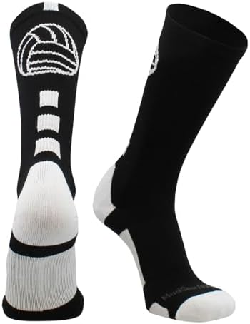 MadSportsStuff Volleyball Socks for Girls Women & Teens in Crew Length Volleyball Accessories and Gifts