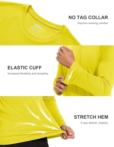 MAGCOMSEN Men's Long Sleeve Shirts UPF 50+ UV Sun Protection Athletic Shirts For Hiking Running Workout Rash Guard