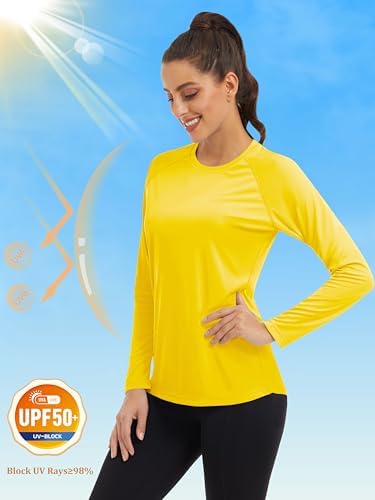MAGCOMSEN Women's Long Sleeve Shirts UPF 50+ Sun Protection Shirts For Hiking Fishing Workout Rash Guard