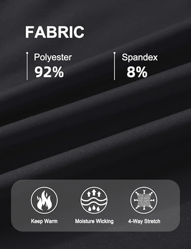 MAGCOMSEN Women's Thermal Shirts Mock Turtleneck Long Sleeve Undershirt Fleece Base Layer Top With Thumb Holes