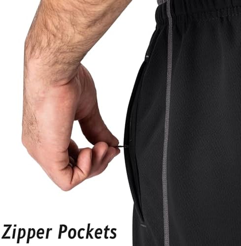 MAGNIVIT Men's Lightweight Sweatpants Loose Fit Open Bottom Mesh Athletic Pants With Zipper Pockets