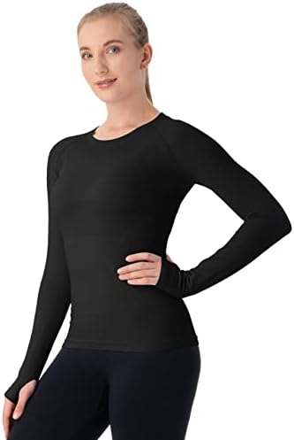 MathCat Seamless Workout Shirts for Women Long Sleeve Yoga Tops Sports Running Shirt Breathable Athletic Top Slim Fit