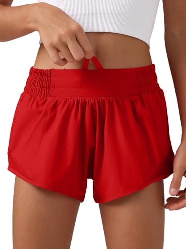 MCEDAR Girls Athletic Shorts With Liner Quick-Dry Lightweight Active Workout Sports Running Shorts With Zip Pocket
